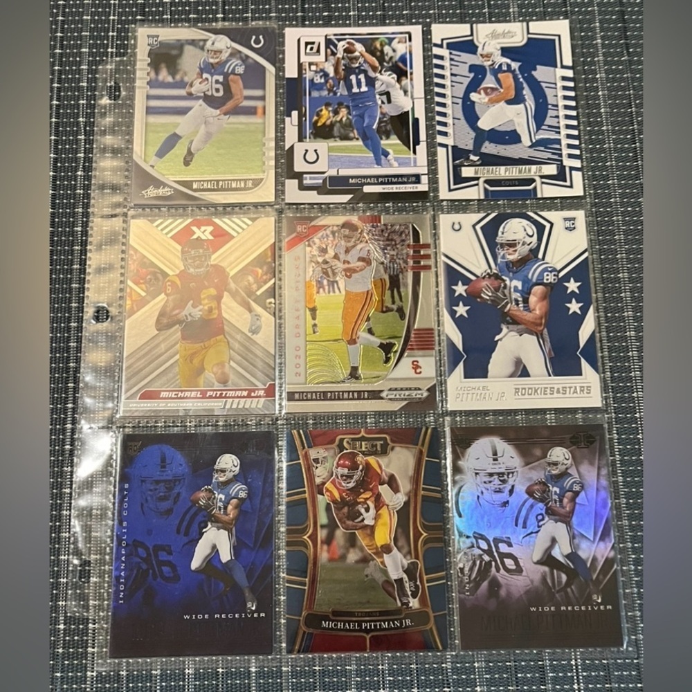 🏈 Micheal Pittman Jr, Lot of 9 NFL Football Trading Cards, Indianapolis Colts
